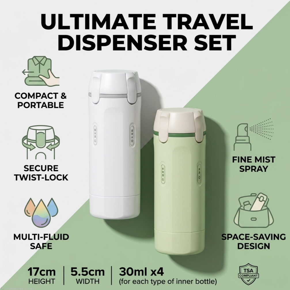 4-in-1 Travel Dispenser Bottle
